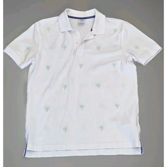 Brooks Brothers Other - Brooks Brothers Polo Shirt Men's Med White 1818 Performance Slim Fit Palm Trees